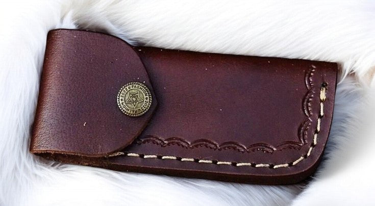 Handmade Damascus Pocket Clip Knife – Buffalo Horn Handle