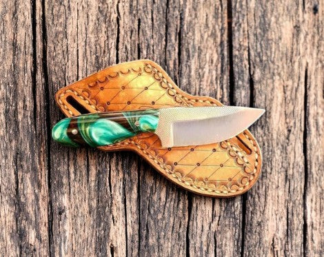 Handmade Cowboy Knife – D2 Steel Blade, Resin Handle