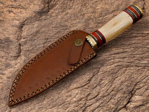 Custom Handmade Damascus Gut Hook Hunting Knife – 10.5"