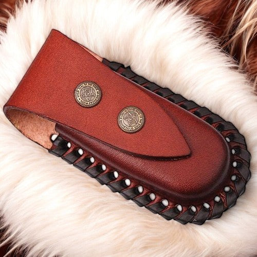 Custom Handmade Damascus Pocket Knife – Epoxy Resin Handle