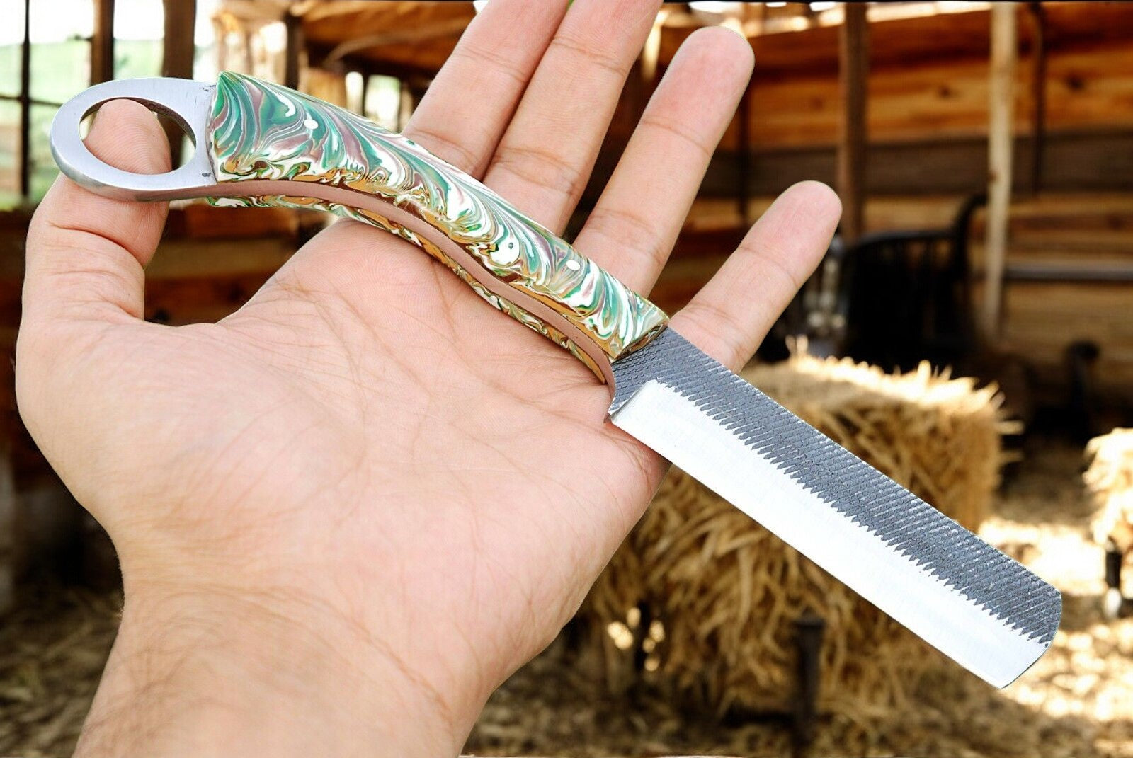 Handmade Bull Cutter Knife – 9" File Tool Steel Blade