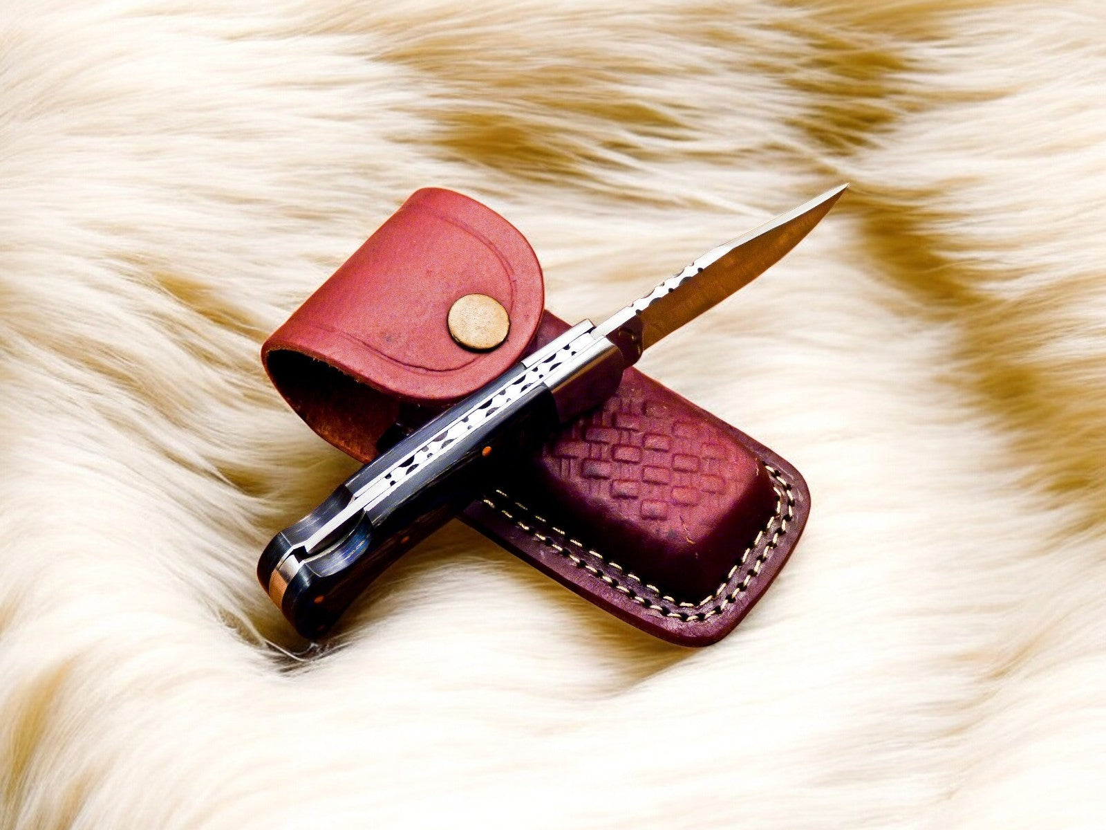 Handmade Stainless Steel Pocket Knife with Exotic Wood