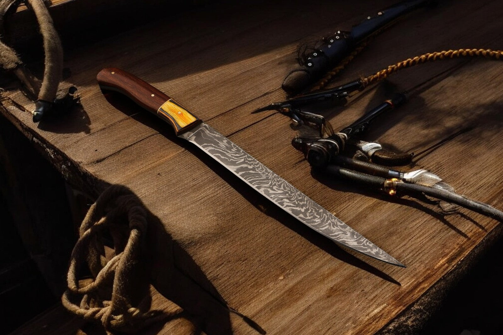 Premium Damascus Fillet Knife – 12.5" Handmade Precision