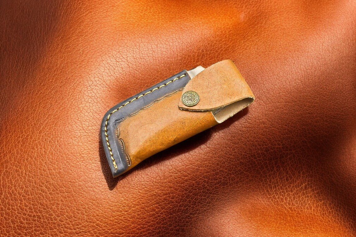 Handmade Damascus Pocket Knife | Bone & Buffalo Horn Handle