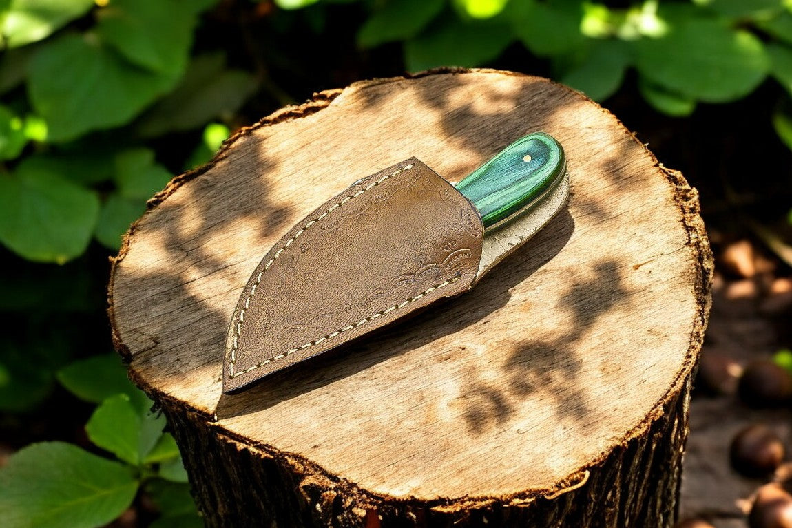 Custom Handmade Skinning Knife - D2 Steel Blade, Exotic Wood Handle