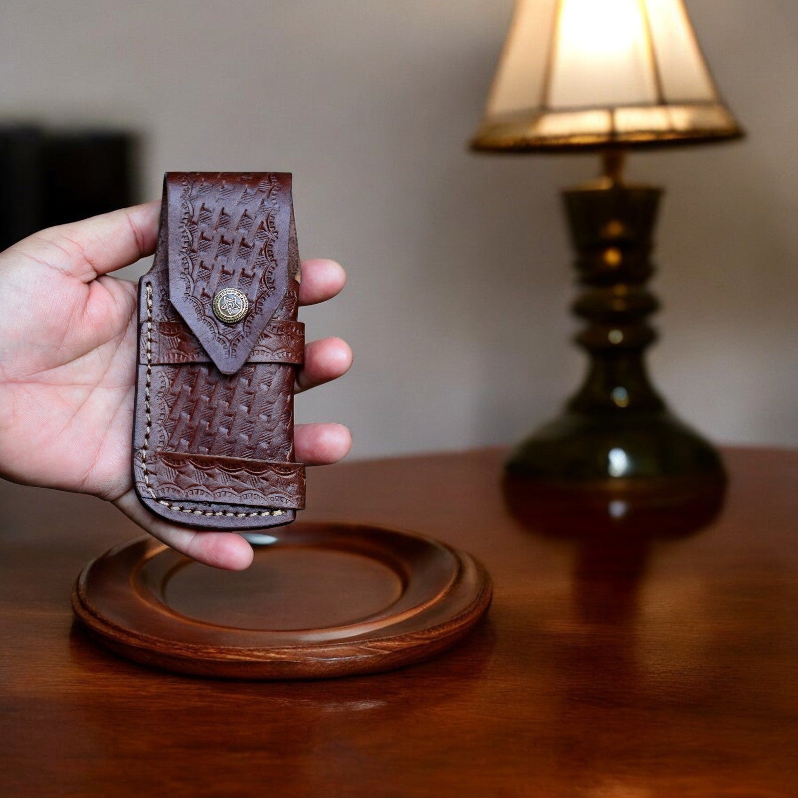 Exotic Wood Damascus Pocket Knife – Handmade & Sharp