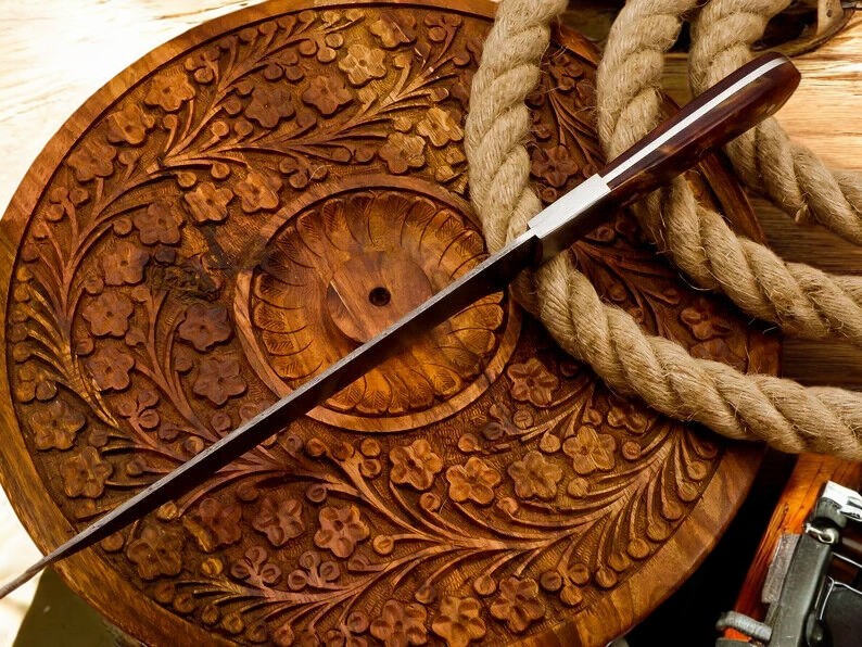 Handmade Damascus Fillet Knife with Rosewood Handle